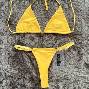 Yellow micro thong bikini set from Ozella